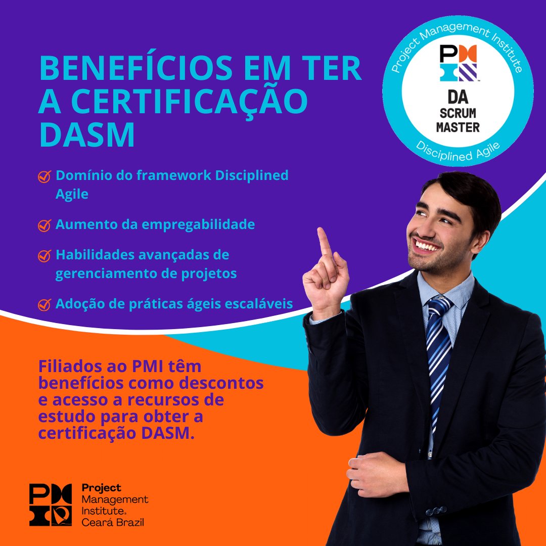🌟 Certificação Disciplined Agile® Scrum Master (DASM) 🌟
Personalize sua abordagem ágil, domine técnicas como Scrum e Kanban, adote a mentalidade Disciplined Agile e leve sua carreira ao próximo nível com a certificação DASM.