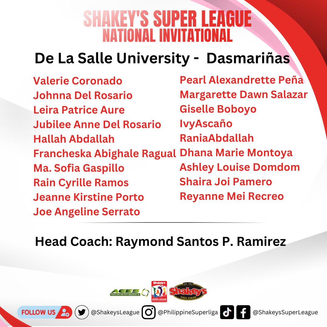ShakeysLeague's tweet image. Enderun Colleges and De La Salle University Dasmariñas' lineup for 2023 Shakey's Super League National Invitationals

#SSLNationalInvitational #ShakeysSuperLeague