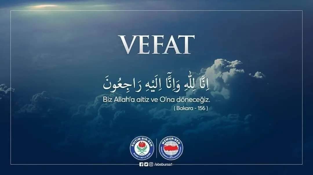 ebsyildirim's tweet photo. VEFAT/BAŞSAĞLIĞI
Önceki dönem Şb Bşk Yrd/Yıldırım İlçe Bşk Ahmet Bilgiç'in kayınvalidesi vefat etmiştir. 

Rabbim rahmet eylesin, mekanı cennet olsun.

Bugün ikindi namazını müteakip EmirSultan Camii'nde kılınarak Erdoğan Köy Kabristanına defnedilecektir. Taziye:05059354305 https://t.co/UaGzgk87Fx