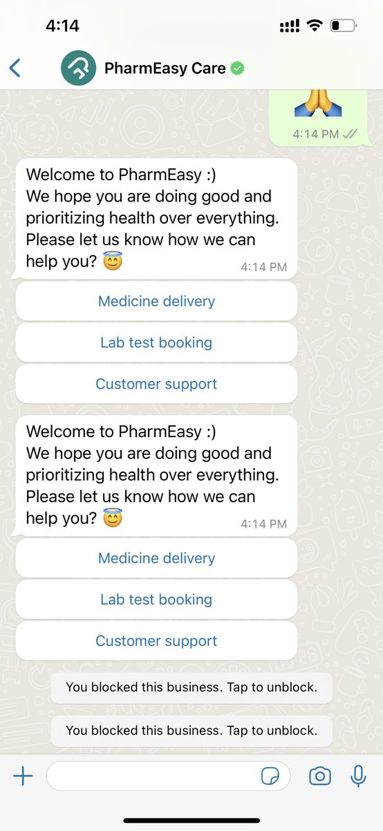 BasuAnishbasu's tweet image. Sorry i had to block your unnesseary messages on whatsapp @pharmeasyapp 

Let's not do that, we all are busy at work 🙏

When needed we will reach you out 🙏
