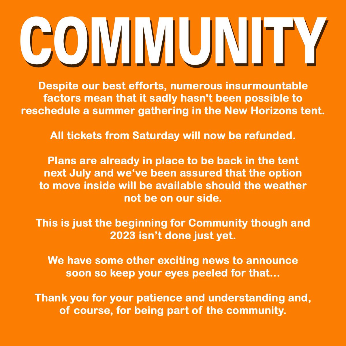 Community (@community_wmids) on Twitter photo Sadly, we have no other option. Thanks for your patience 🧡
<a href="/MarquisDrive1/">Marquis Drive</a> <a href="/fitzroy_holt/">FITZROY HOLT</a> <a href="/methodsmusik/">M E T H O D S</a> <a href="/worldspeedreco/">World Speed Record</a> <a href="/smokin_eskimo/">Smokin Eskimo</a> <a href="/GiantGeorges/">Giant and the Georges</a> <a href="/theproctorspop/">the proctors</a> <a href="/WolvesSams/">Wolves Samaritans</a> <a href="/Newhampton/">NewhamptonArtsCentre</a> <a href="/RawSoundTV/">RawSoundTV</a> Sadly, we have no other option. Thanks for your patience 🧡
<a href="/MarquisDrive1/">Marquis Drive</a> <a href="/fitzroy_holt/">FITZROY HOLT</a> <a href="/methodsmusik/">M E T H O D S</a> <a href="/worldspeedreco/">World Speed Record</a> <a href="/smokin_eskimo/">Smokin Eskimo</a> <a href="/GiantGeorges/">Giant and the Georges</a> <a href="/theproctorspop/">the proctors</a> <a href="/WolvesSams/">Wolves Samaritans</a> <a href="/Newhampton/">NewhamptonArtsCentre</a> <a href="/RawSoundTV/">RawSoundTV</a>