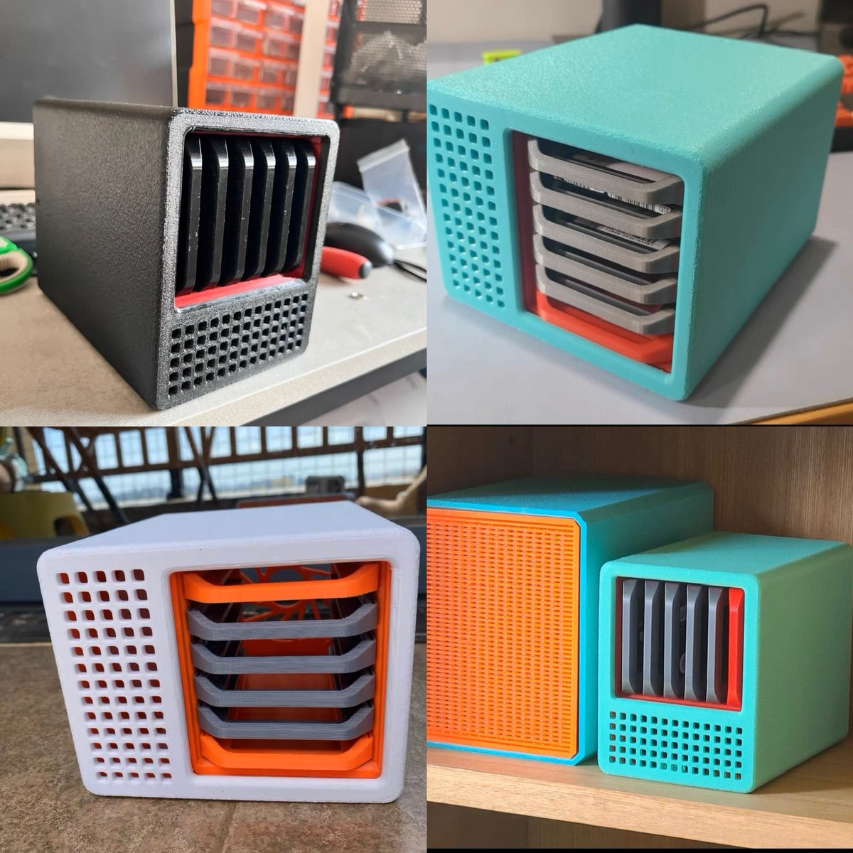 geekbb's tweet photo. 我对国人设计开源的3D打印 #QNAS 机箱是完全没有抵抗力！它满足了我对家用 #NAS 的所有幻想。未来当大容量固态硬盘白菜价时，这种 DIY 方案必将成为新晋顶流的存在，目前最大的槽点可能就是兼容主板极少。(图片来源闲鱼)
作者围观https://t.co/jWYX9pH5kp(汪汪队射手) https://t.co/14NjeXUFec