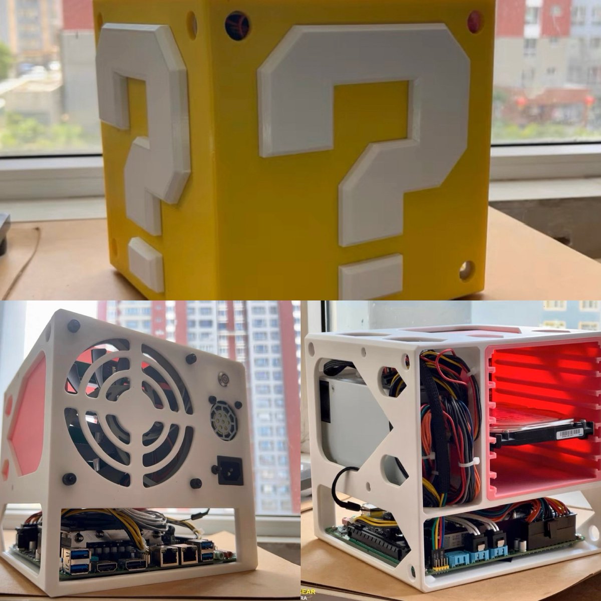 geekbb's tweet photo. 我对国人设计开源的3D打印 #QNAS 机箱是完全没有抵抗力！它满足了我对家用 #NAS 的所有幻想。未来当大容量固态硬盘白菜价时，这种 DIY 方案必将成为新晋顶流的存在，目前最大的槽点可能就是兼容主板极少。(图片来源闲鱼)
作者围观https://t.co/jWYX9pH5kp(汪汪队射手) https://t.co/14NjeXUFec