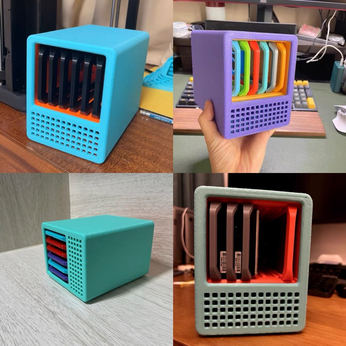 geekbb's tweet photo. 我对国人设计开源的3D打印 #QNAS 机箱是完全没有抵抗力！它满足了我对家用 #NAS 的所有幻想。未来当大容量固态硬盘白菜价时，这种 DIY 方案必将成为新晋顶流的存在，目前最大的槽点可能就是兼容主板极少。(图片来源闲鱼)
作者围观https://t.co/jWYX9pH5kp(汪汪队射手) https://t.co/14NjeXUFec