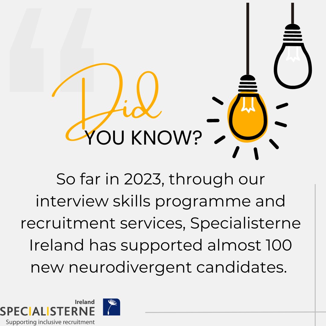 If you are neurodivergent and seeking employment, get in touch via info.ireland@specialisterne.com and see how we could support you! 

#InclusiveRecruitment #Neurodiversity