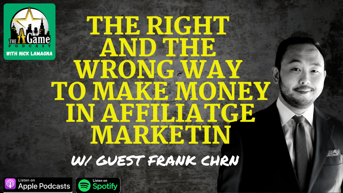 New episode of The A Game Podcast out NOW with the Affiliate Marketing Master Frank Chen!  Link in bio please listen, share and subscribe.  Check the show notes to connect with Nick and Frank! #affilatemarketing