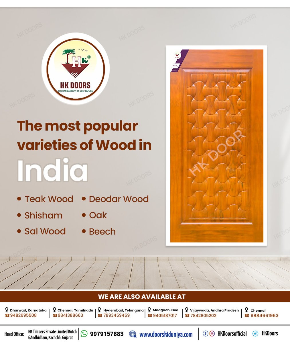 HkDoors's tweet photo. Did you know the most popular varieties of wood in India.

Here are some of them

💢 Teak Wood
💢 Deodar Wood
💢 Shisham
💢 Oak
💢 Sal Wood
💢 Beech

For more information follow @hkdoorsofficial on Social Media.

#hktimbers #didyouknow #bestqualitydoors #perfectdoors https://t.co/dtpnu7arQt