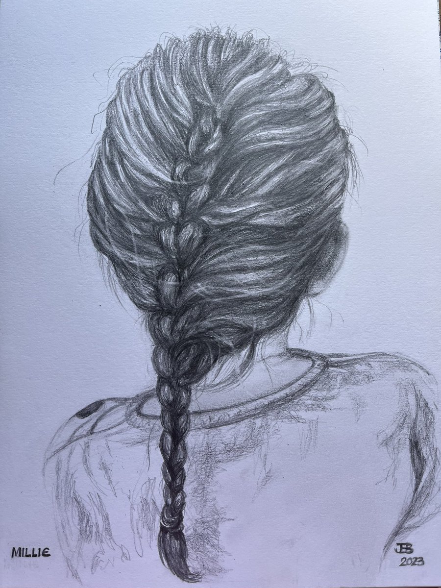 JulieEBull's tweet photo. A casual French plait is a style frequently worn by my five-year-old granddaughter so she made a perfect model for this reversed portrait.
#commissionsopen
#pencil
#pencildrawing
#drawing
#drawinghair
#hair
#art
#artist
#artistoninstagram
#reversed
#portrait https://t.co/Uc23SuvQwj