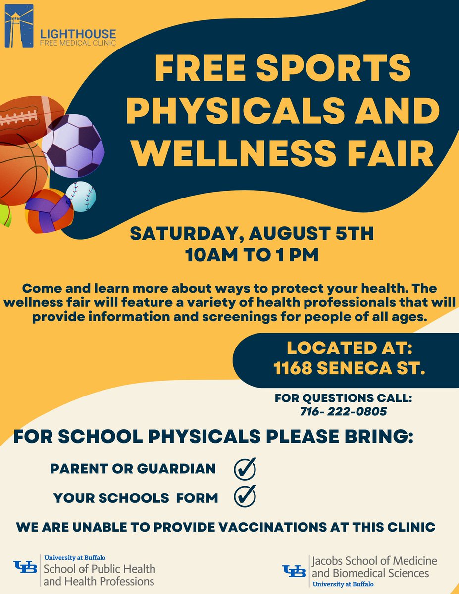 For any HS/MS athletes that need an updated sports Physical on Saturday, August 5 from 10-1 a free back-to-school (and sport) physical day at the Seneca-Babcock Community Center in Buffalo.
<a href="/EdenCSD/">Eden Central Schools</a> <a href="/EdenASBC/">Eden ASBC</a> <a href="/EdencsdRaiders/">EdenAthletics</a>