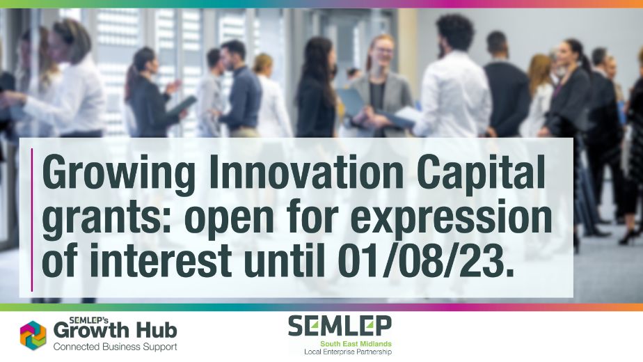 Only two weeks until Expressions of Interest are due for the Growing Innovation Capital Grant Scheme. Deadline is 1 August at 5pm. The Growing Innovation capital grant scheme is open to enterprises and aims to support their innovation ambitions. Website: lnkd.in/e9Nc7hFP