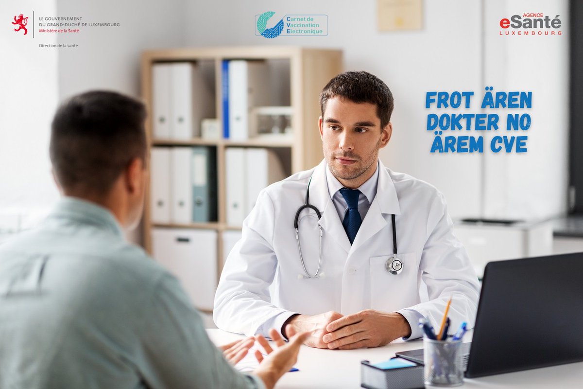 🇫🇷 Le CVE est créé et complété par le médecin vaccinateur

🇱🇺 Den CVE gëtt vum Impfdokter erstallt an ausgefëllt

#sante #luxembourg #esante #health #gesundheit #cve #vaccination #medecin #doctor #physician #dokter