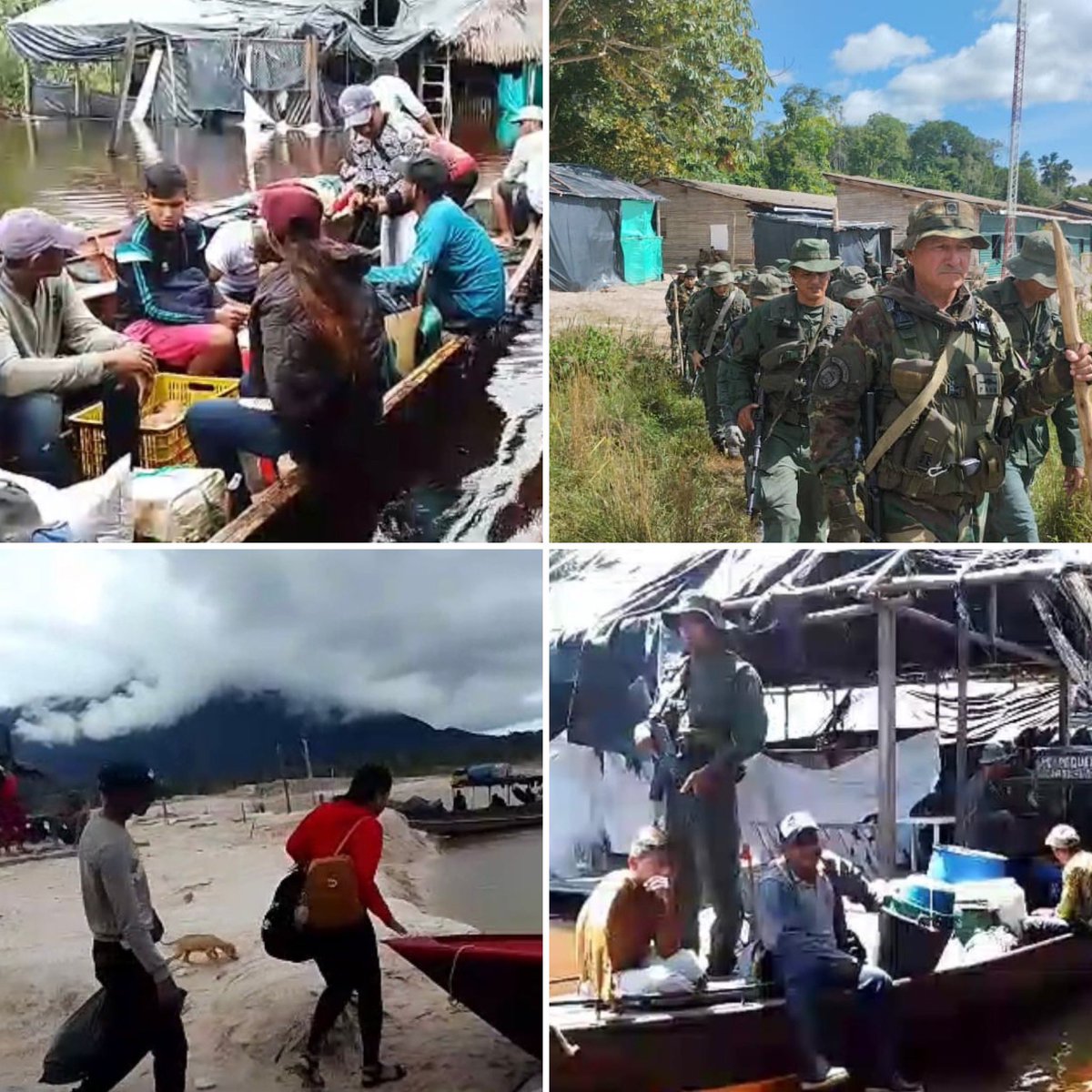 En concordancia con el 5to Objetivo Histórico del Plan de la Patria #FANB continúa desplegada brindando seguridad, protección y acompañamiento a través de la ruta segura establecida Carida - Puerto Ayacucho para el desalojo y evacuación de los pobladores mineros que