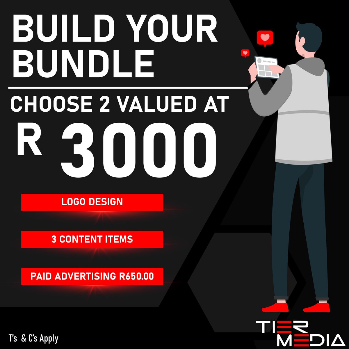 TierMediaSA's tweet photo. Take control of your social media experience with our customizable bundle 🤝

Contact us for more information 
▫️ https://t.co/9GQxwVpq3c
▫️ 063 026 9696
🔻 admin@tiermedia.co.za 

#socialmediamarketing #marketingagency #socialmediaagency #digitalmarketing #marketing #socialmedia https://t.co/LROiw9ZxFg