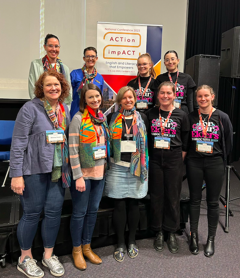 MissCStevens's tweet photo. @missannabellef and I had a great time volunteering at the AATE/ALEA National Conference a couple of weeks ago - we even got to sit in on a few sessions! #acuedu_p https://t.co/uQM7QzVvkb