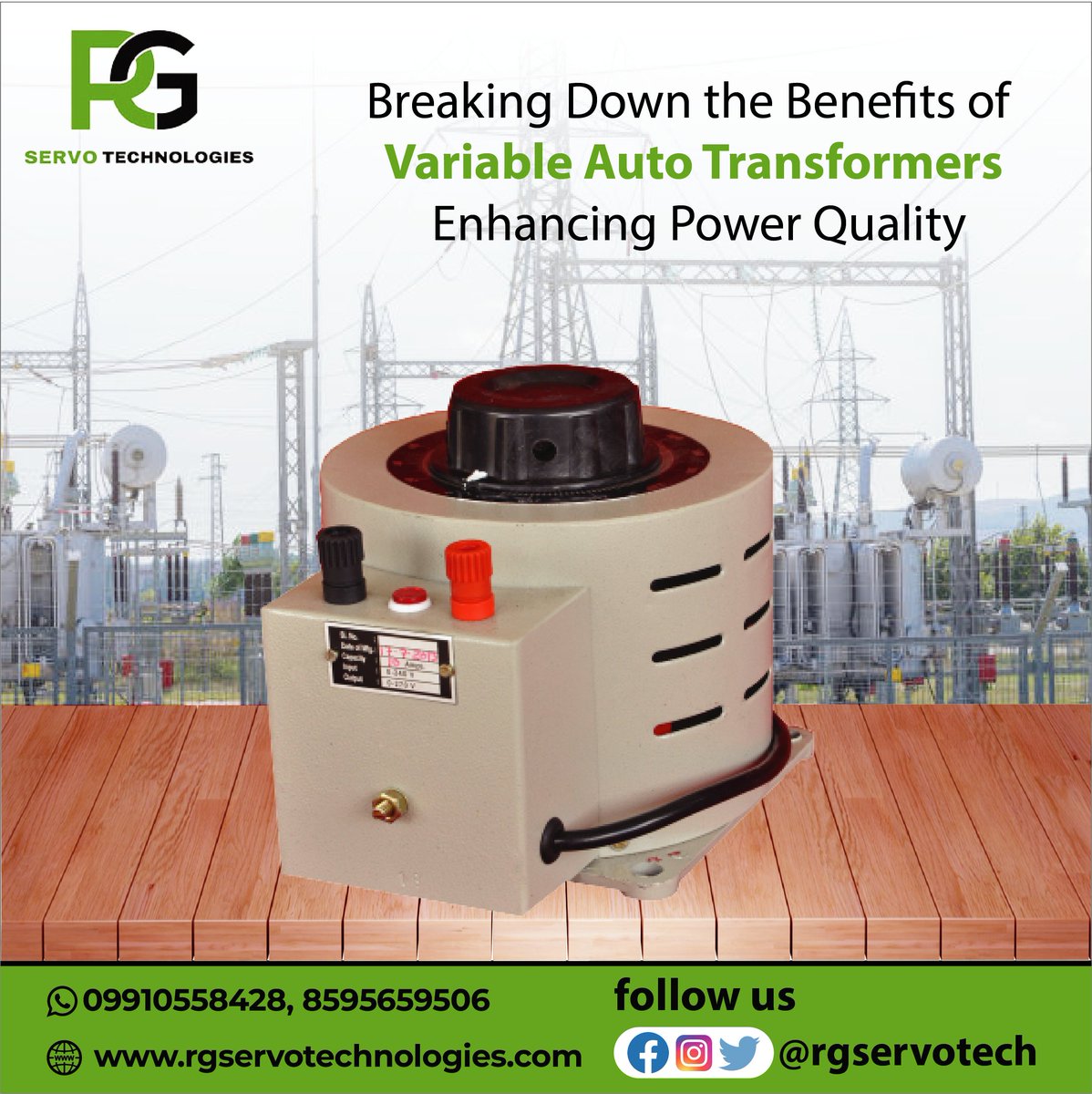 Rgservotech's tweet photo. If you're fascinated by electricity, love tinkering with electronics, or simply want greater control over voltage levels, variable auto transformers are definitely worth exploring!
Visit here- https://t.co/8zbZ30APO9
#rgservotech #variableautotransformer #transformers https://t.co/5HUFPVzcaa