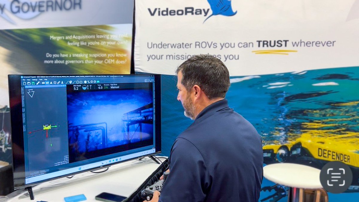 Attendees at @HYDROVISIONIntl were among the first to try our new simulator to navigate #NaviSuite Mobula #ROV control and inspection capabilities – with a responsive video feed while offline!  <a href="/VideoRay/">VideoRay</a> 

🌊Try it out at #EIVA Demo Days Denmark 2023: more.eiva.com/3K5HDXh