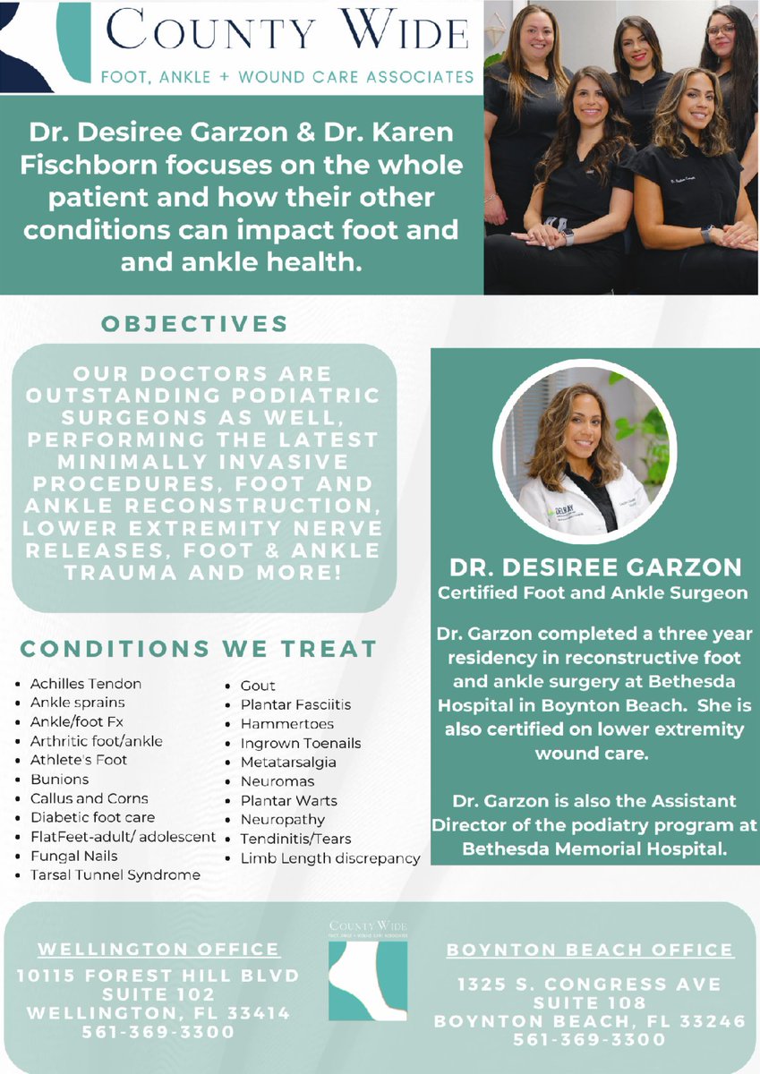 WellyChamber's tweet photo. https://t.co/nvv1Y6aUJc
County Wide Foot, Ankle + Wound Care Associates 👩‍⚕️ https://t.co/UoKgJuYpUz
