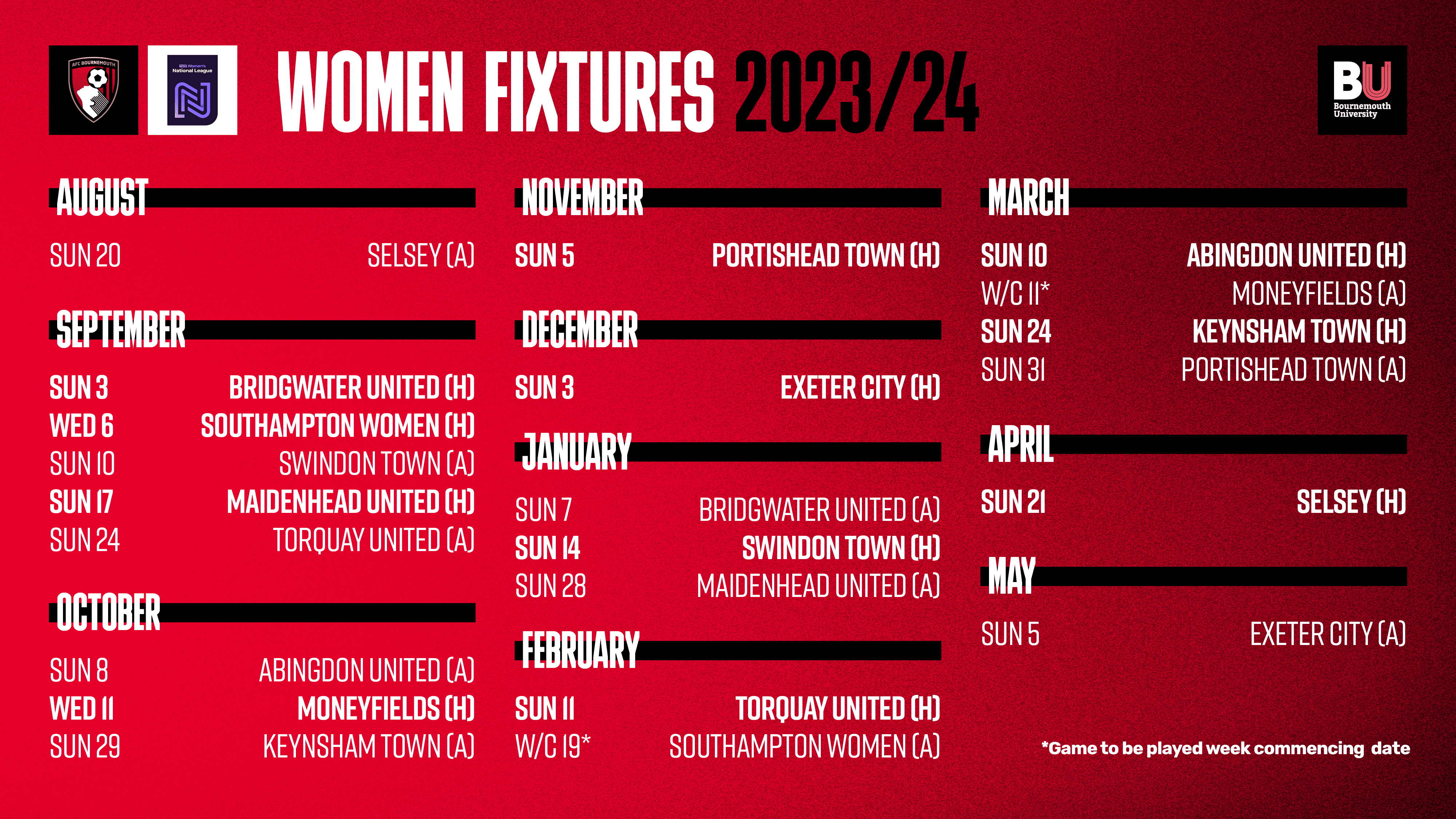 Afcb fixtures discount