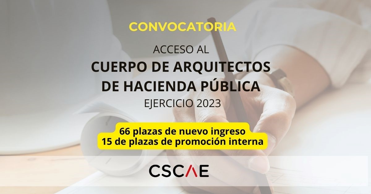 Convocatoria de acceso al Cuerpo de Arquitectos de Hacienda Pública ejercicio 2023

La oferta de empleo público contempla 66 plazas de nuevo ingreso y 15 de promoción interna

➡️ cscae.com/index.php/prof…