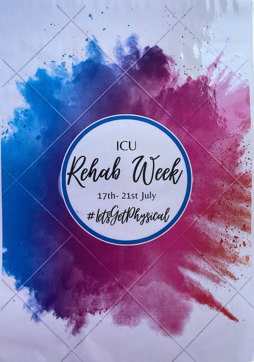 🚀 Launching today 🚀

ICU Rehab Week… time to reset, educate and celebrate all things ICU rehabilitation! 

Culminating in a very special collaboration with <a href="/ICUsteps/">ICUsteps</a> for #ICURehabDay23 🥳 

Thank to our support from RBH ICU charities 💪🏻 #RehabLegend