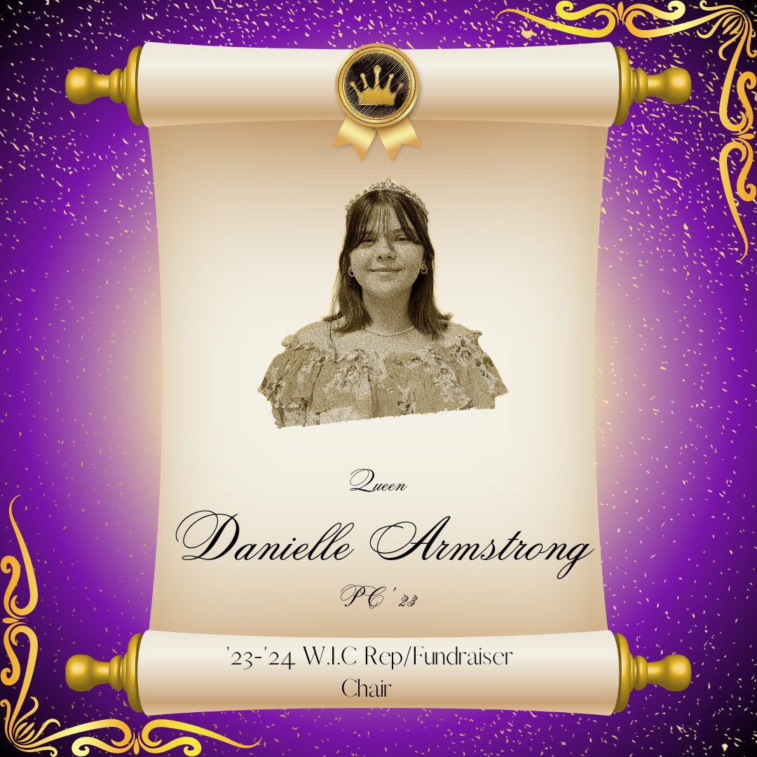 AlphaPsiQueens's tweet photo. Now to start off with the rest of our officers! ✨ First up, we have our 2023-24 W.I.C Rep/Fundraiser Chair: Danielle Armstrong! 👑 https://t.co/g93aqxZvAw