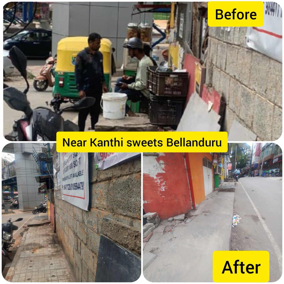DCPSouthTrBCP's tweet photo. ಸಂಚಾರ ದಕ್ಷಿಣ ವಿಭಾಗದ ವ್ಯಾಪ್ತಿಯಲ್ಲಿನ ಪಾದಚಾರಿ ಮಾರ್ಗಗಳನ್ನು ಅತಿಕ್ರಮಿಸಿಕೊಂಡಿದ್ದ ವಾಹನ ಮತ್ತು ಅಂಗಡಿಗಳನ್ನು ತೆರವುಗೊಳಿಸಿ, ಪಾದಚಾರಿಗಳ ಸುಗಮ ಸಂಚಾರಕ್ಕೆ ಅನುವು ಮಾಡಿಕೊಡಲಾಯಿತು. #ಮುಕ್ತಕಾಲುದಾರಿ #reclaimfootpaths https://t.co/jtAFlIiLqy