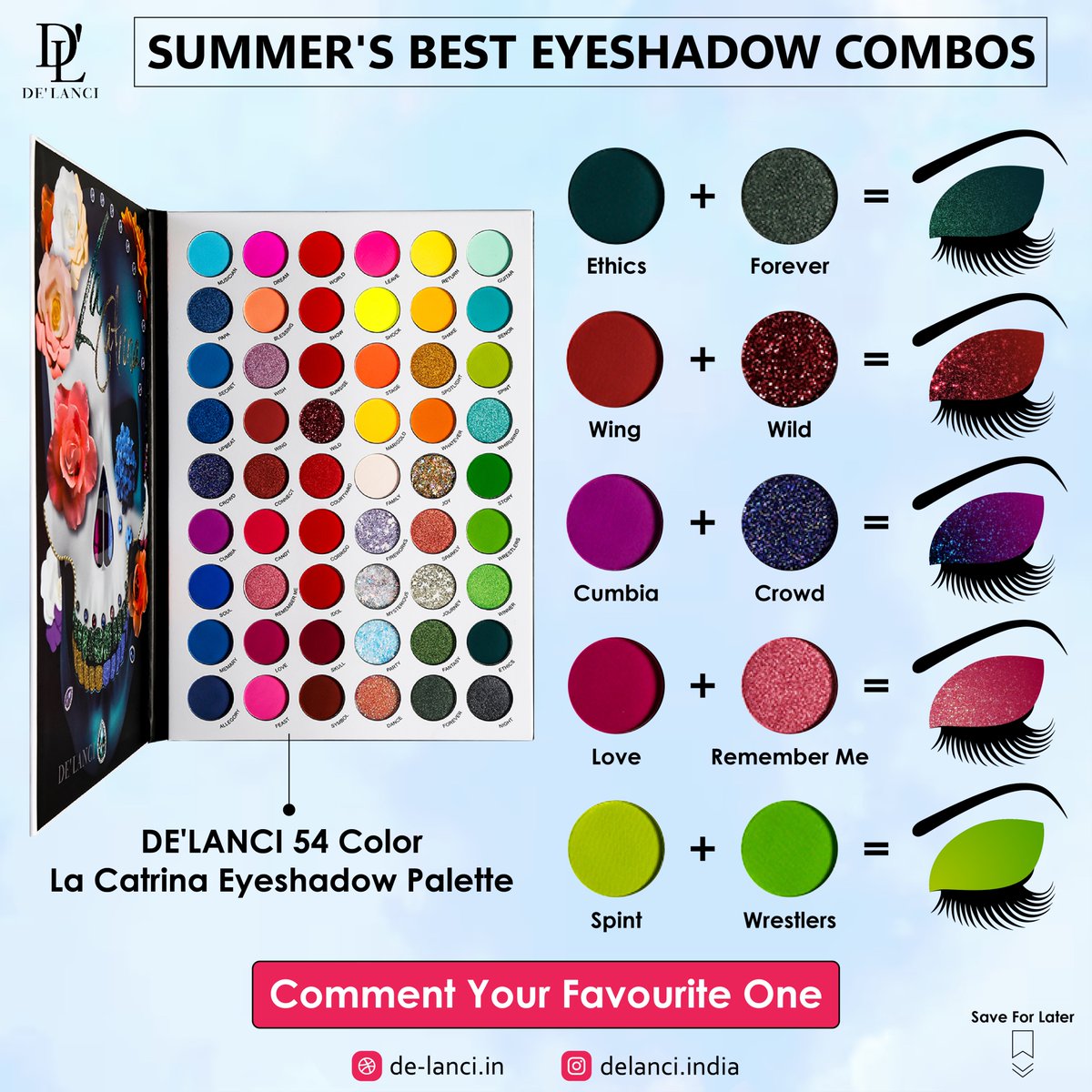 delanciofficial's tweet photo. This summer 🏝️ make a change in your daily eyelook &amp; switch to these perfect summer eyelooks 😍❤️

Product Used: De'lanci La Catrina 54 colour eyeshasow Palette

#delanciindia #delanci #delancicosmetics #delancisale #eyeshadowlook #eyeshadowpalettes https://t.co/AIhgk0wkw1