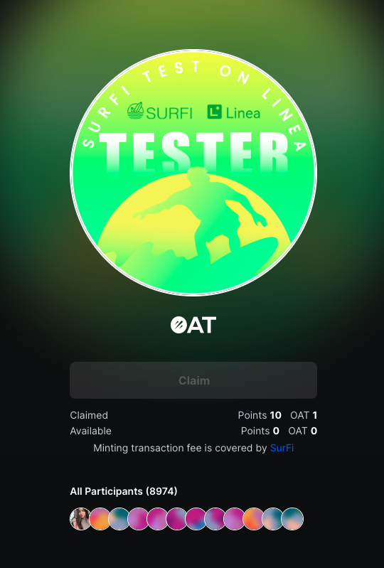 surfiio's tweet photo. SurFi Testnet OAT Campaign is ending soon!

Current participants: 8974

🎯 Join
https://t.co/XYMF5x9hLz

🌊 Lastest plan: Launch on Linea Mainnet Alpha

Join our Zealy
https://t.co/l3H5bGAfT3

🏄🏻One trading, three interactions: SurFi, Linea and the integrated DEX.

#Linea #layer2 https://t.co/CdhY8Y2636