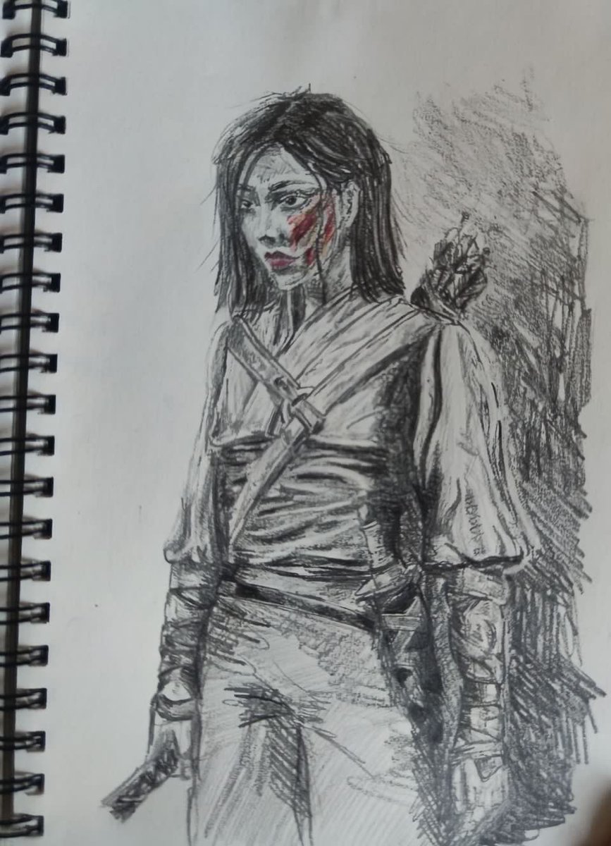 PVBrett's tweet photo. Fan favorite Wonda Cutter shows her demon scars in these wonderful pencil illustrations by artist Kat Black. #demoncycle #petervbrett #wardedman #pencildrawing #illustration #wondacutter https://t.co/DJ9fLZqlks