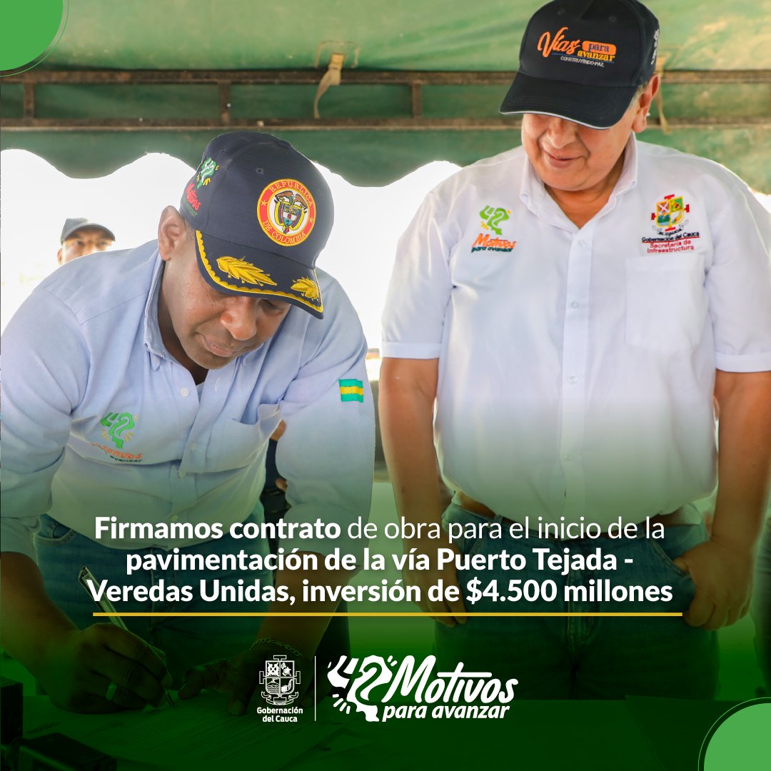 1/1. #SíAvanzamos 💁🏻‍♀️✅ | Conoce y comparte las noticias más destacadas del Gobierno Departamental #42MotivosParaAvanzar.

¡Juntos continuamos trabajando por el bienestar de los caucanos y caucanas! 🫱🏼‍🫲🏼 💚💛💚