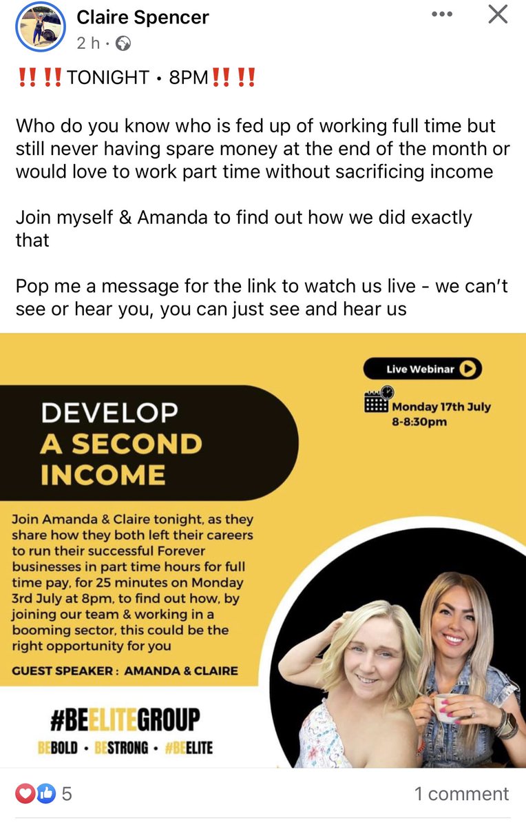 It’s sad to think that people are still falling for #MLM lies. These two are not telling the truth about #ForeverLiving which is in terminal decline in the UK as are their earnings from recruitment.  This is not the answer to #CostOfLivingCrisis. #financialscam #scam #antiMLM