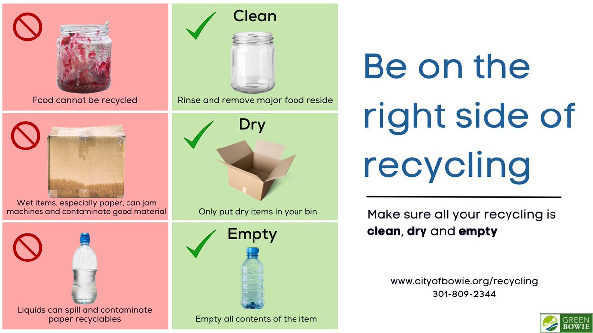 green_bowie's tweet photo. Are you recycling right? #GreenBowie https://t.co/A1ZXnyv5a4