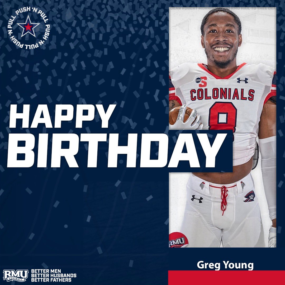 RMU_Football's tweet image. Happy Birthday 🎂 

@__gy4 

🔴 ⚪ 🔵 🏈 

#RMUFB | #RMUCulture | #PushNPull