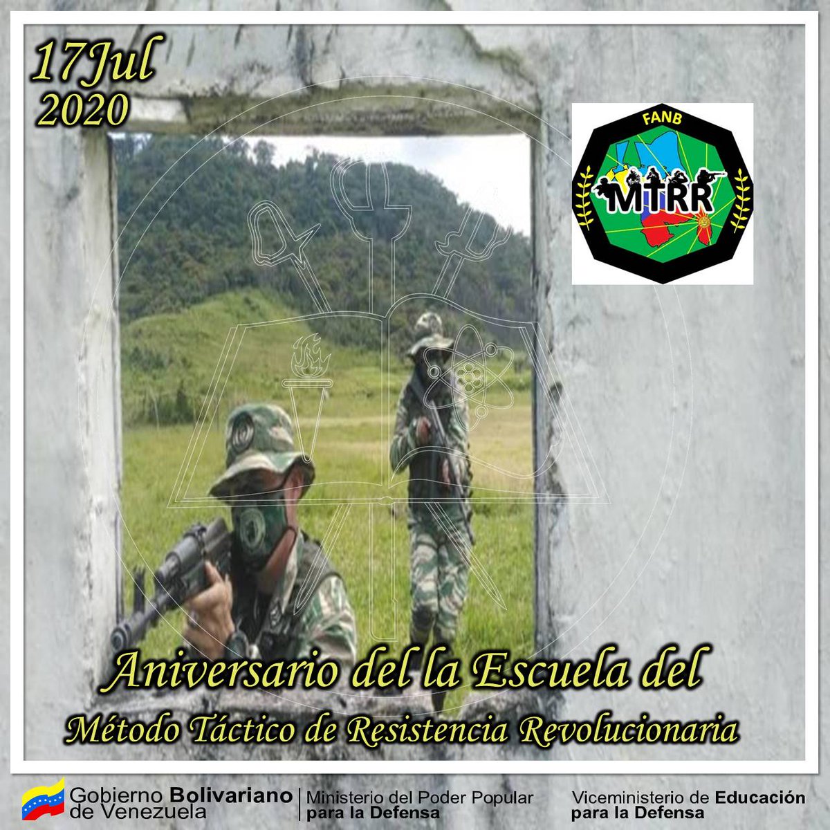 Educacion_MPPD's tweet photo. #TalDiaComoHoy #17Jul de 2020 fue creado el Método Táctico de Resistencia Revolucionaria (MTRR), herramienta flexible para el combatiente que permite organizar, razonar y dirigir las unidades elementales y básicas en combate.
#ExcelenciaEducativaMilitar https://t.co/7oYhJpOp01