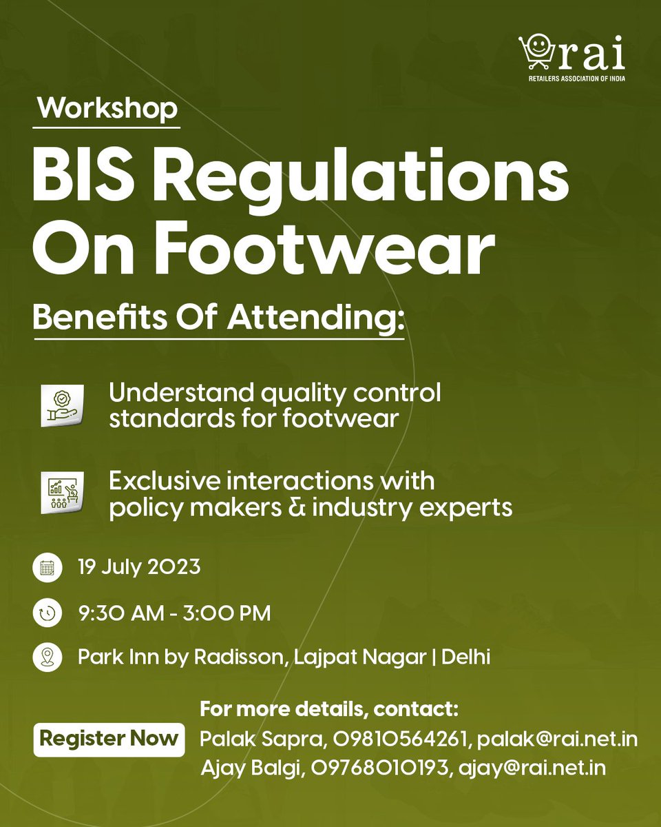 Retailers Association of India (RAI) on Twitter "Want to learn about quality controls on your