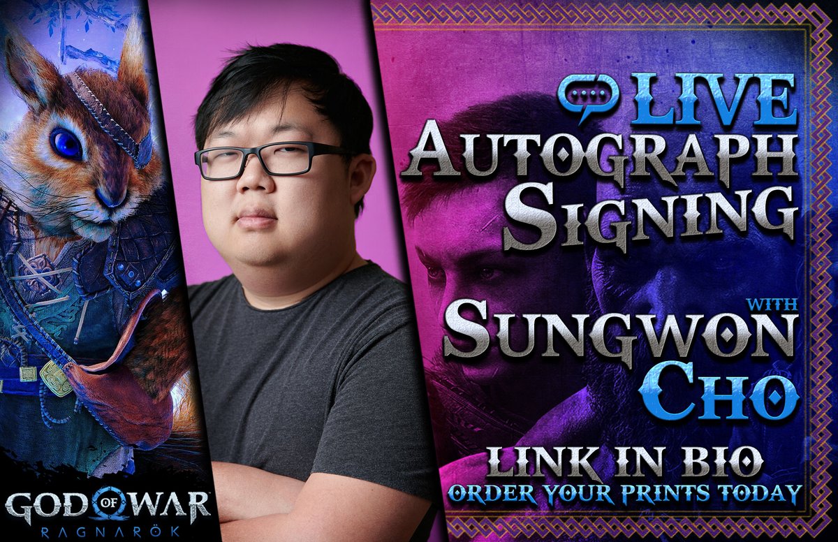 StreamilyLive's tweet photo. TODAY - The amazing SungWon Cho @ProZD will be signing LIVE on July 17th!!!!
Order your prints today at https://t.co/jpjgSEGDqE
#VTuber #Borderlands3 #Borderlands #GodOfWar #GOW #GOWR #GodofWarRagnarok #Ragnarok #Lackadaisy #LackadasiyCats #prozd https://t.co/4uedg5dTj9
