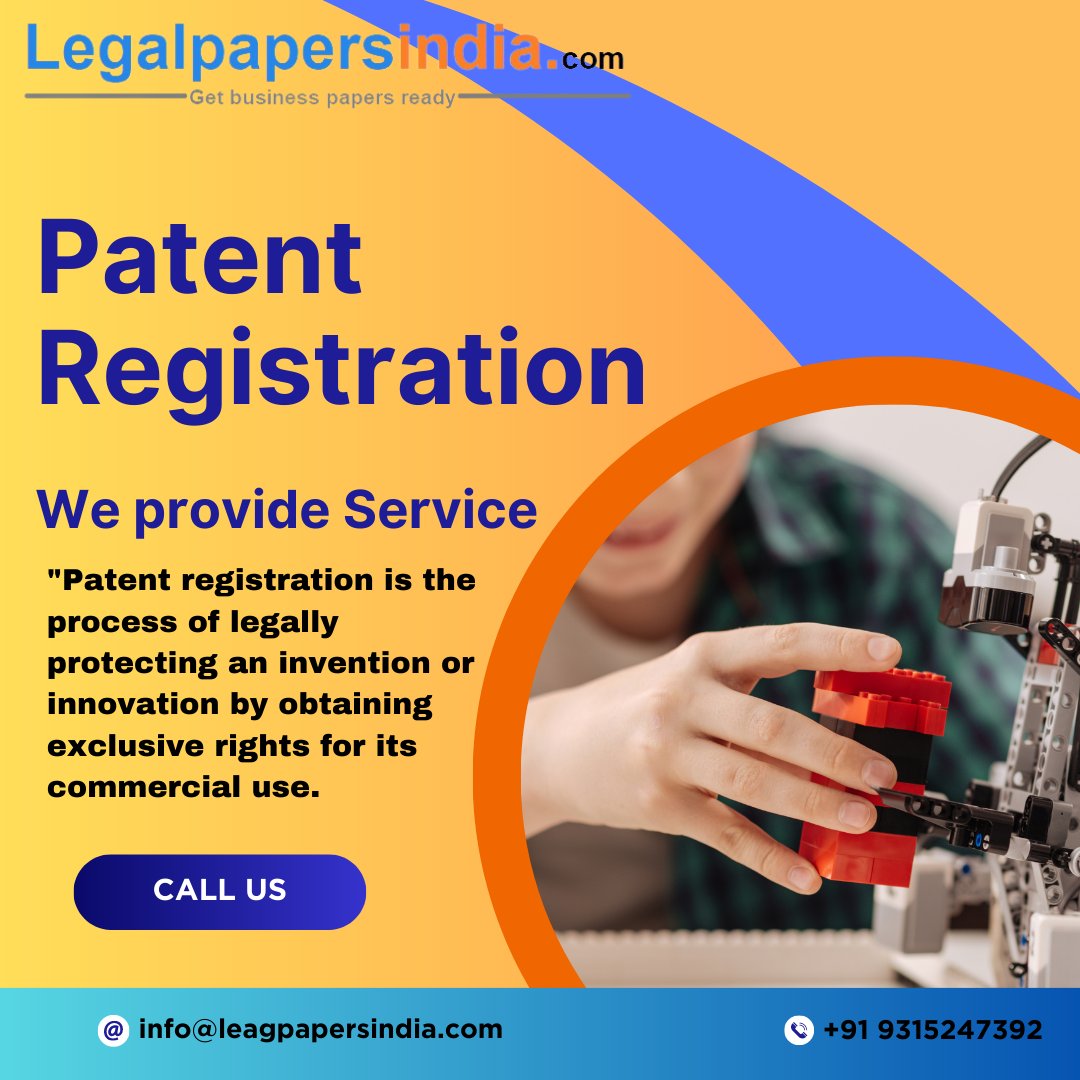 'Protect your invention with #LegalPapersIndia. Our experts will guide you through seamless #PatentRegistration, safeguarding your intellectual property. Don't let your ideas go unprotected. Contact us today! #InnovationProtection'