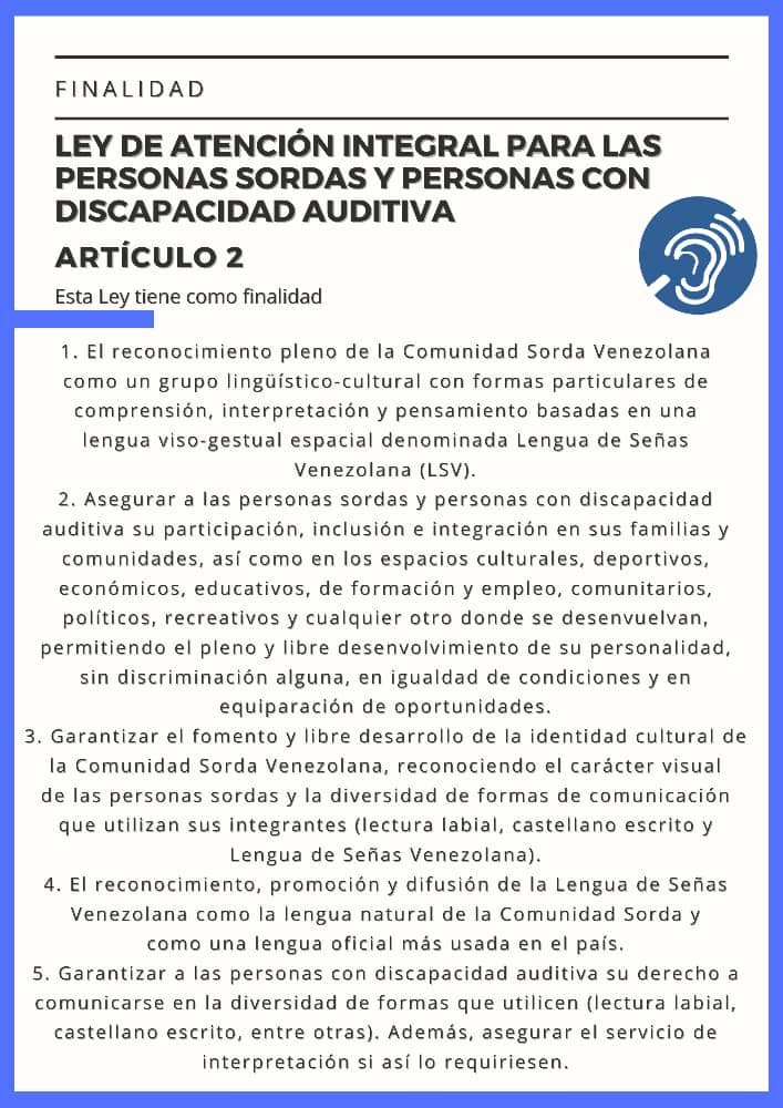 #ATENCIÓN‼️| ARTICULO 2 (Parte 5)...   Ley de Atención Integral para las Personas Sordas y Personas con Discapacidad Auditiva.     ¡También disponible en nuestro canal de Youtube, haz click en el siguiente enlace!👇
youtube.com/watch?v=wuOwU2…