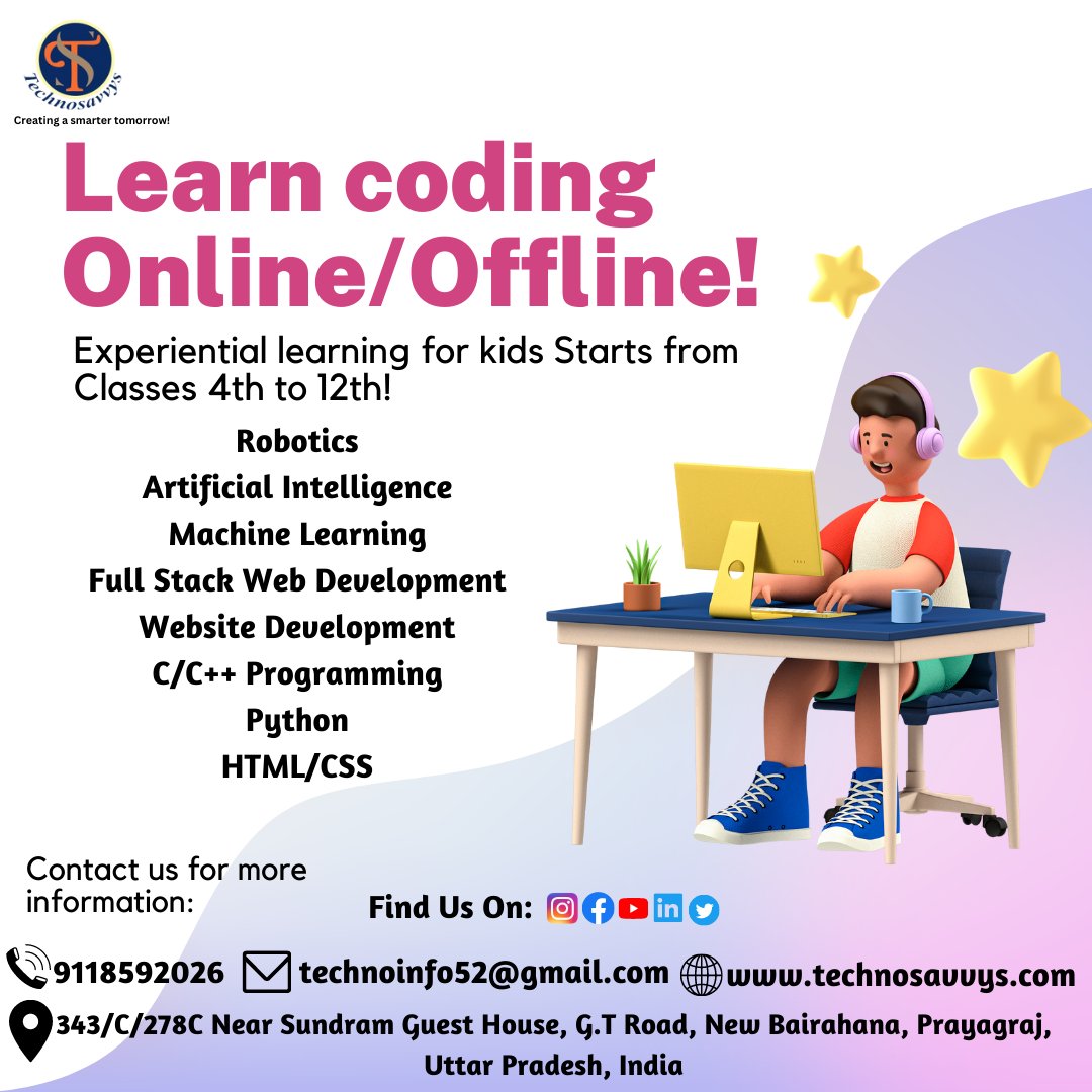 technoinfo52's tweet image. Learn coding online/offline
#datasecurity #reactj #nodejs #artificialintelligence #python #machinelearning #robotics #hacking #codingbootcamp #coding #summercamp #websitedevelopment #fullstackdevelopment #php #gamedevelopment #cprogramming #mobileappdevelopment #java