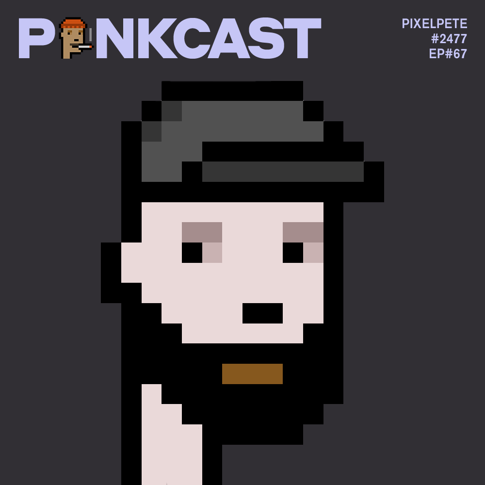 punkcastxyz's tweet photo. 1/4 gm to Bearded Punks! π π§’π€
Episode 67: #Punk2477 @pixelpete, Architect, Photographer, Advisor, @artblocks_io & @AssemblyCurated
OUT NOW! Go! Go! Go!
π
#PunkCast #Cryptopunks #2Atty #NormalBlackBeard #ForwardCap https://t.co/tRY9QB7PNK