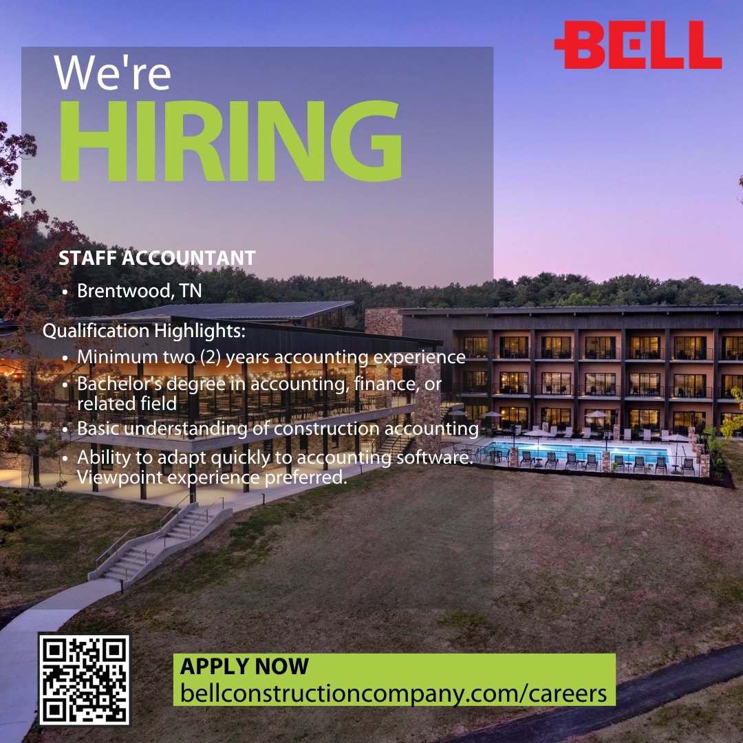 BELLConstCo's tweet image. We&apos;re hiring! Join our team! Apply at the link in our bio. 
.
.
.
#ConstructionJobs #ConstructionProjectManagement #ConstructionProjectManager #AccountingRole #ConstructionAccounting #ConstructionCompany #ConstructionIndustry #CommercialConstruction