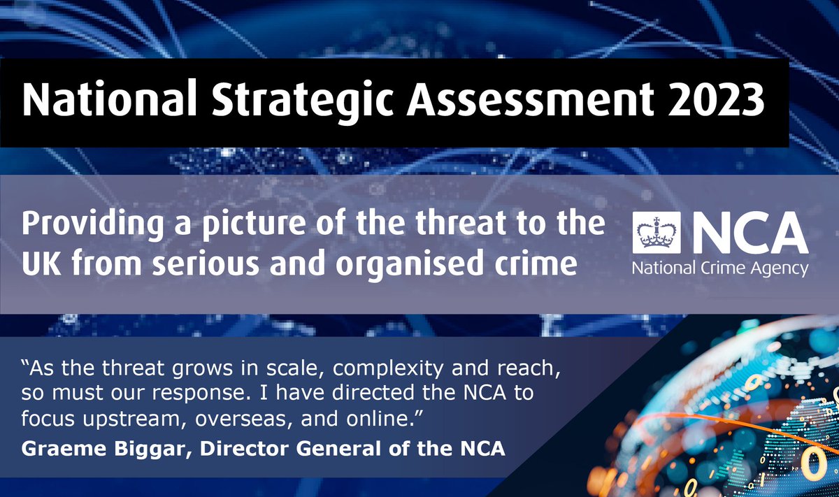 Serious and organised crime (SOC) causes more harm to more people more often than any other national security threat. Today we are launching our National Strategic Assessment, setting out what the UK public can do to reduce the risk of being a victim of SOC threats. Read more ⬇️
