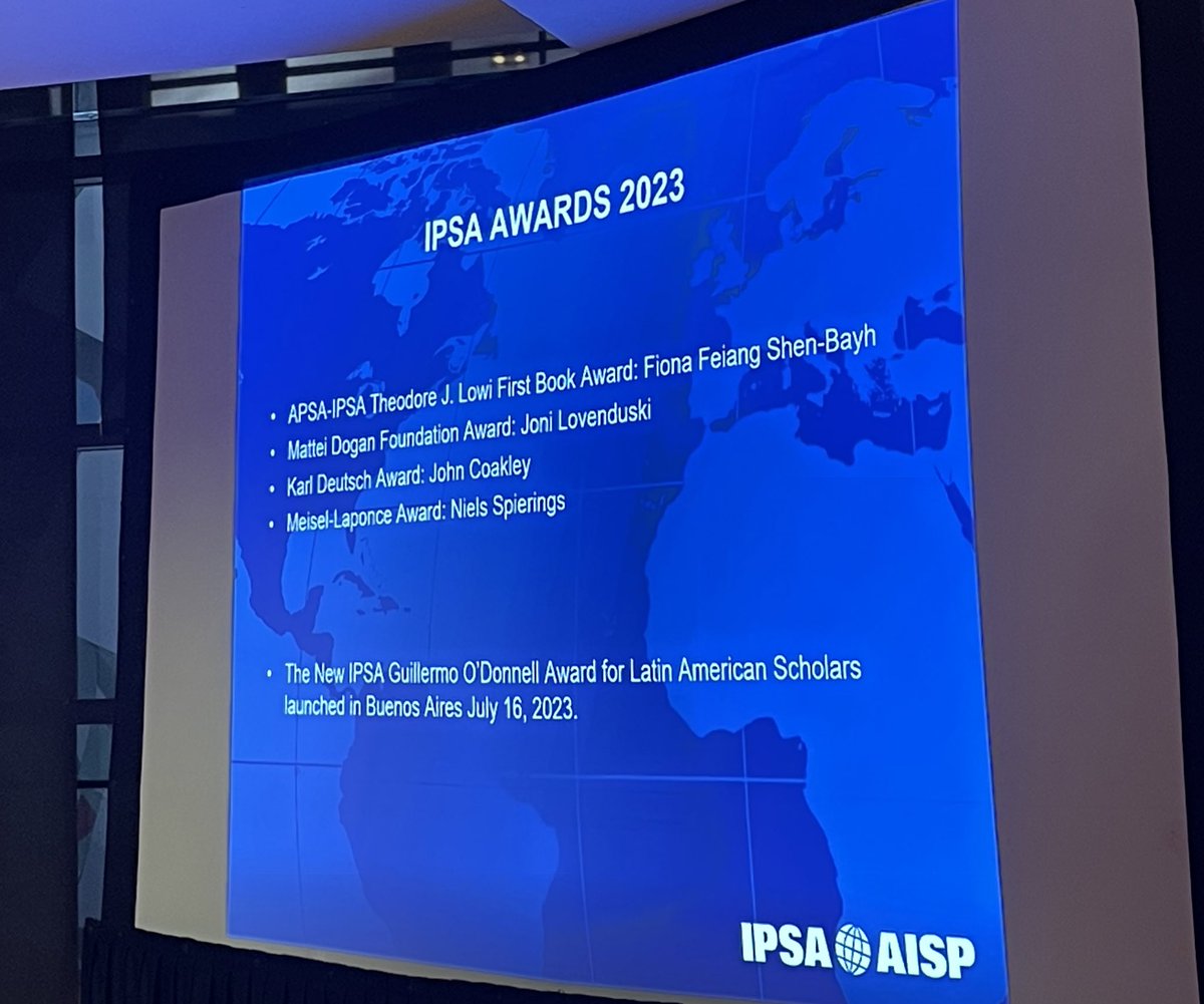 theresareidy's tweet photo. Prof John Coakley @UCDSPIRe formally announced as the recipient of the 2023 Karl Deutsch Award at the @ipsa_aisp Council Meeting. #IPSA2023 https://t.co/XewOHhASli