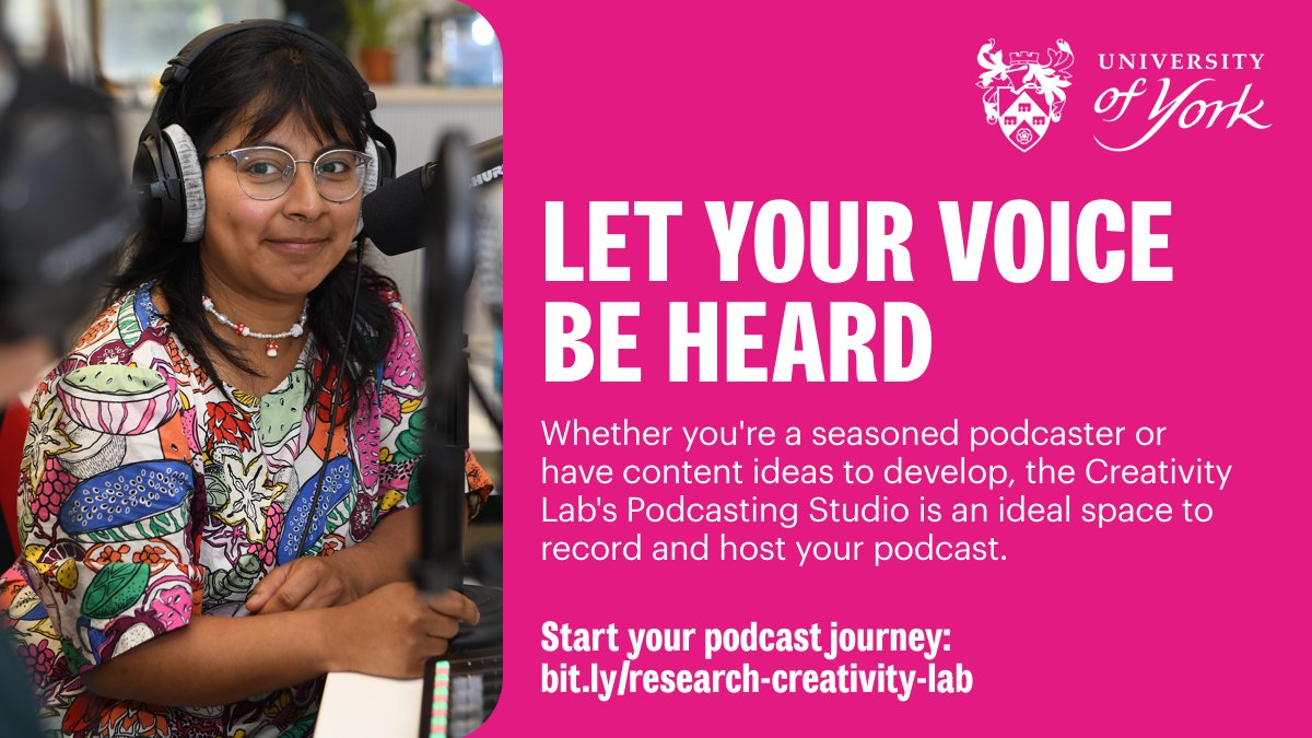 UniOfYork's tweet photo. Want to give podcasting a try? Head down to the Harry Fairhurst building and let your imagination run wild in the Creativity Lab's Podcasting Studio:
https://t.co/WAl2PVSar3 #CreativityLab https://t.co/1wfKYbYnTq