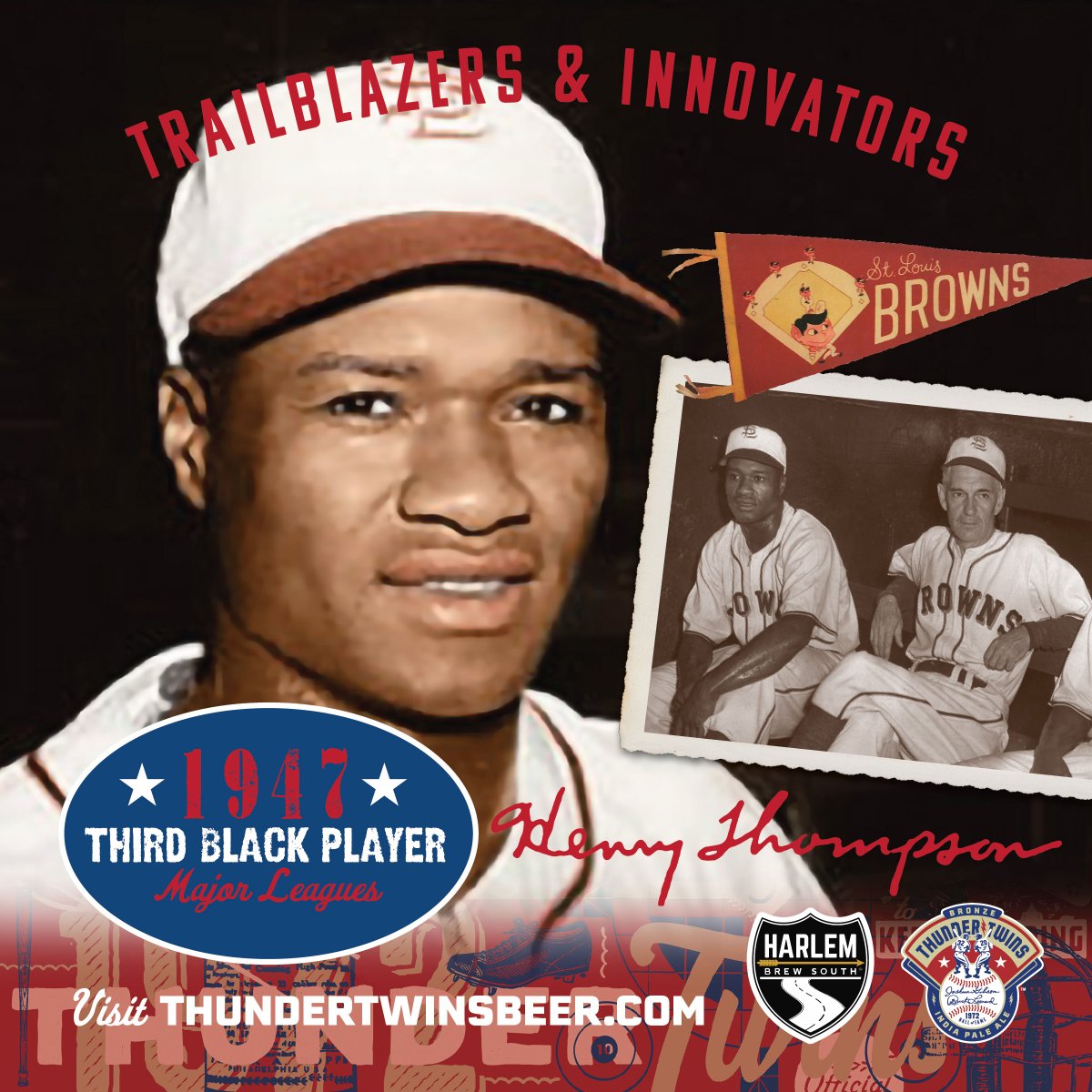 #OTD in 1947. Former @kscitymonarchs star #HankThompson became the 3rd Black player in modern @MLB history. He made his debut with the #StLouisBrowns just 3 months after #JackieRobinson & only 12 days after #LarryDoby. #NegroLeagues #Trailblazers #thundertwinsbeer @harlembrewing