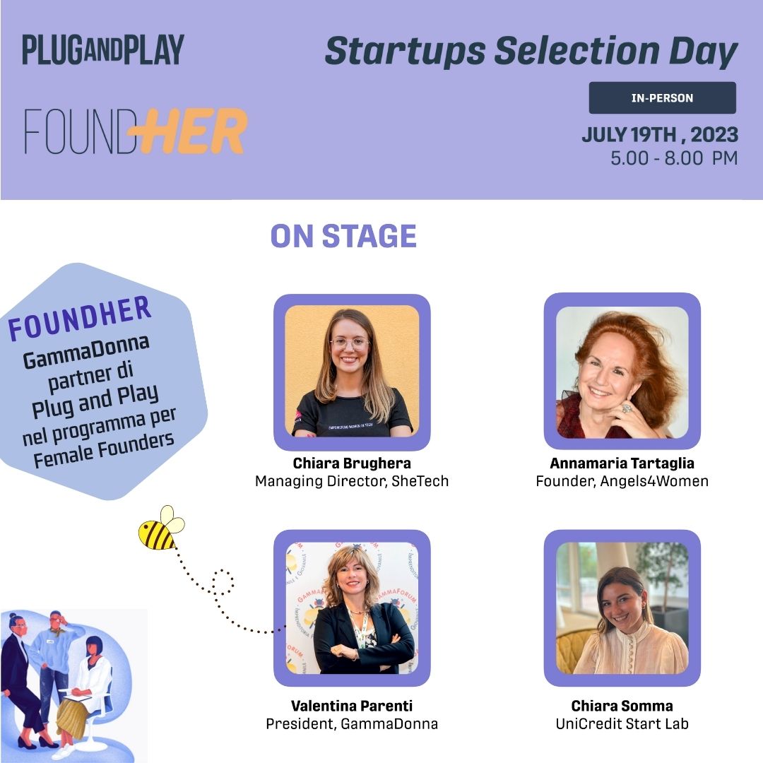 GammaDonna_'s tweet photo. ๐#19 luglio, 17.00
evento conclusivo di FoundHER
il programma di @PlugandPlayTC Italia per le #startup italiane con almeno una #founder donna, di cui #GammaDonna รจ partner
๐ La nostra Presidente, @ValComm sarร onstage
Ti interessa? Iscriviti qui ๐ https://t.co/ifUZqEYI4n https://t.co/An6E91kqLZ