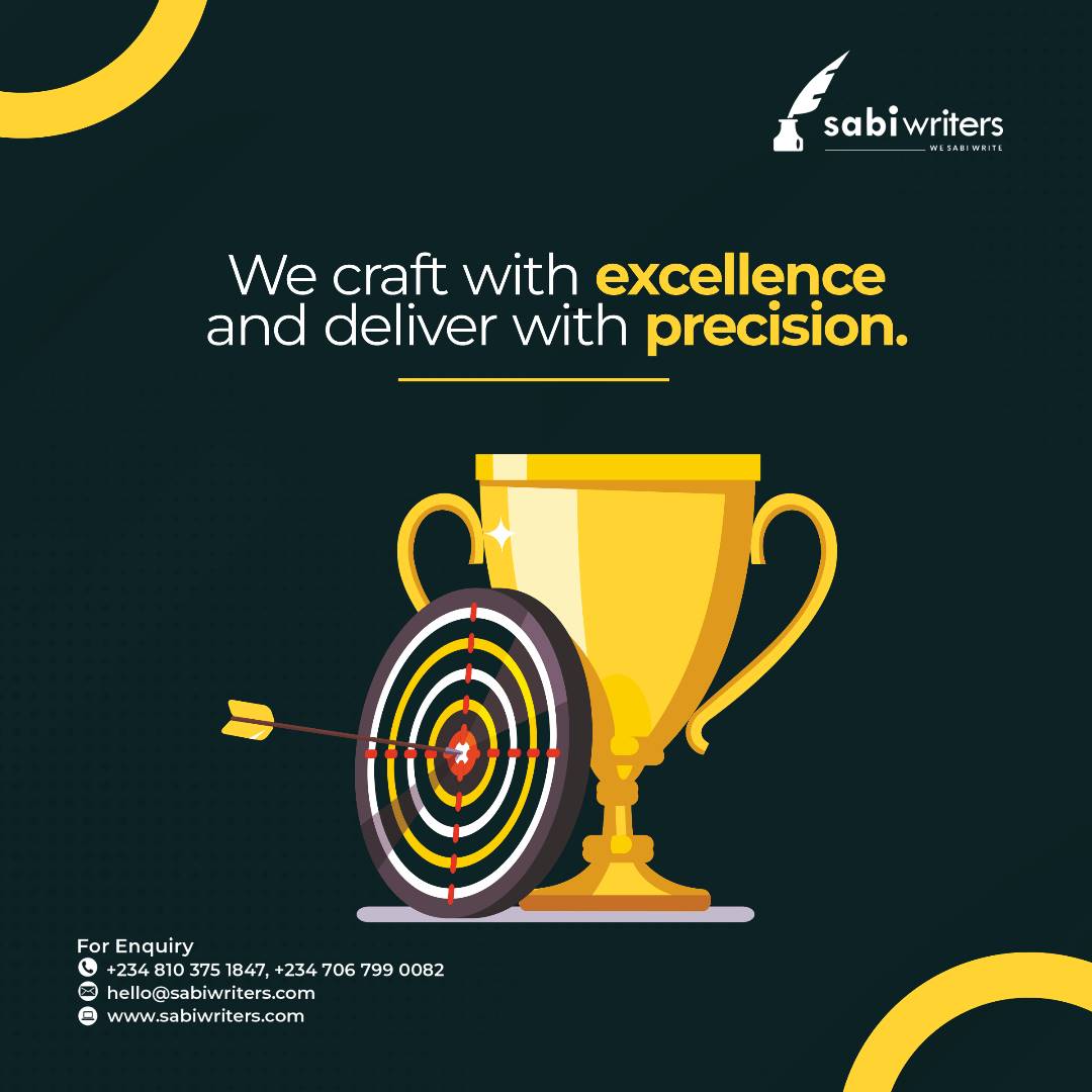 sabiwriters's tweet photo. Our commitment to precision shines through in every delivery, guaranteeing exceptional results that surpass expectations.
Want to partner with us?
Send an email to hello@sabiwriters.com
#sabiwriters #wesabiwrite #contentcreation #contentexperts #excellence #precision https://t.co/nxLjZFfWjn