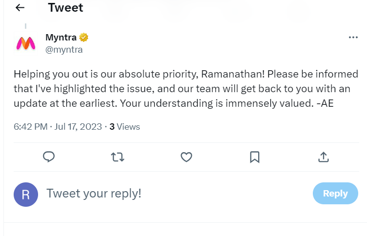 thoughtbee's tweet photo. this is what you sent @myntra #myntrasupportdoesnotcare https://t.co/Gm2rvd1jQi