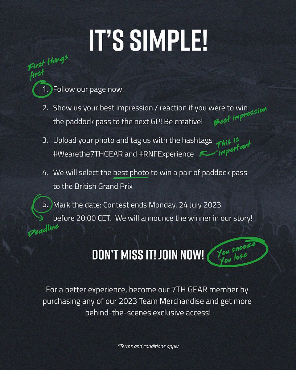 rnfracingteam's tweet photo. 📣 WIN A PADDOCK PASS TO THE #BRITISHGP !! 🇬🇧

It’s so easy! Follow us now and tag us in your post. #SwipeLeft ⬅️ for details. 

Get your exclusive #RNFExperience 🤩

#rnfmotogpteam | #CryptoDATA | #DiscoverPrivacy | #greenpowergenerators | #MotoGP | #Wearethe7THGEAR | #contest https://t.co/GKpRBIWGNS