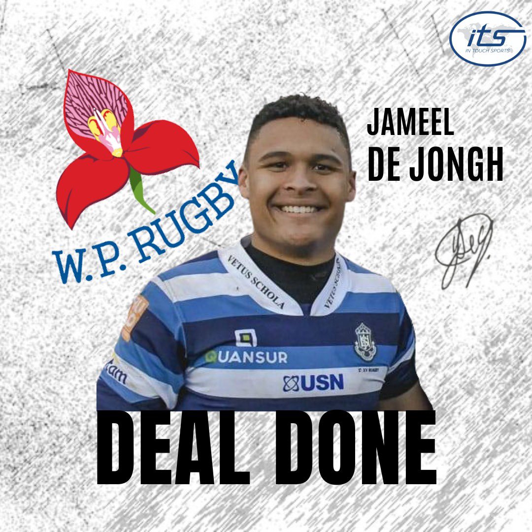 InTouchSports's tweet photo. #NEWSIGNING: Congrats to Jameel De Jongh on his official signing with @WP_RUGBY.
We wish you all the best going forward on your new journey with your new team.
Good luck!
👏🏼🏉
#ITS #WPRugby #rugby #intouchsports #ITSannouncement #ITSSigning #itsrugbydeals https://t.co/f5VLu9SHTi